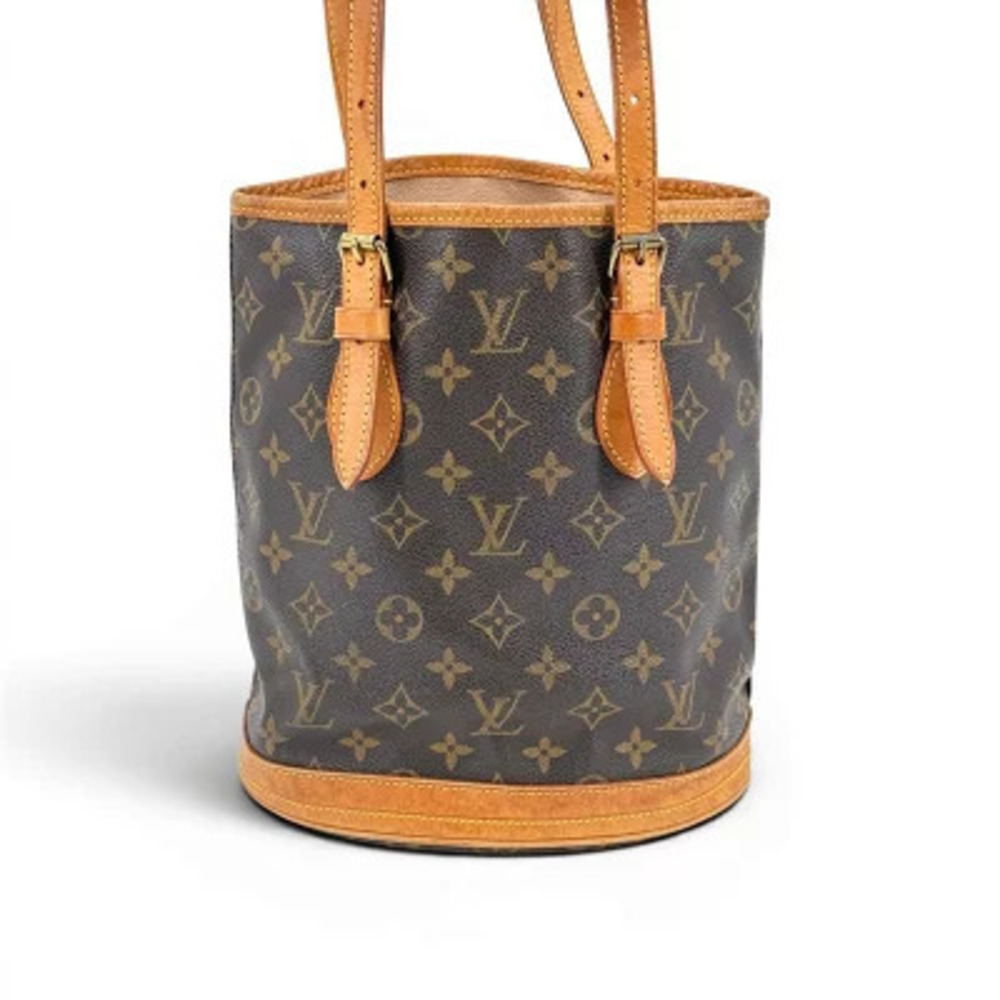 Louis Vuitton Bucket Monogram Canvas Tote Bag Brown